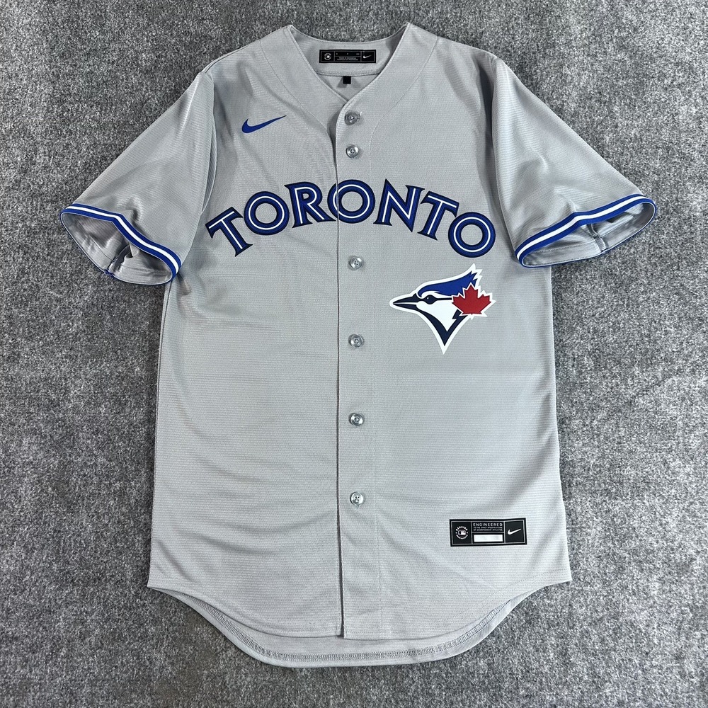 Toronto Blue Jays Nike Baseball Jersey Mens Small Dri Fit Stitched Gray NWOT - Picture 2 of 8